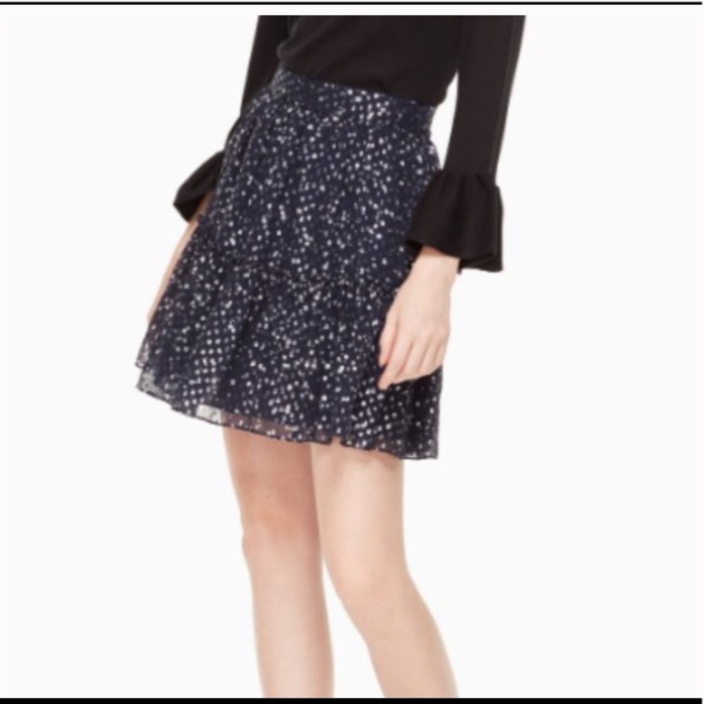NWT Kate Spade Star Bright Skirt Navy Blue Size 6